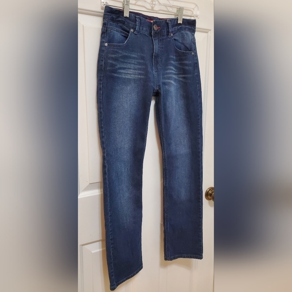 Vintage Y2K Girl's Tommy Hilfiger Distressed Blue Cotton Blend Jeans size 14